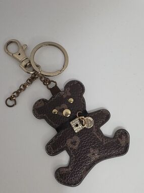 Louis Vuitton Brown Monogram Bear Keychain Charm with Gold Hardware